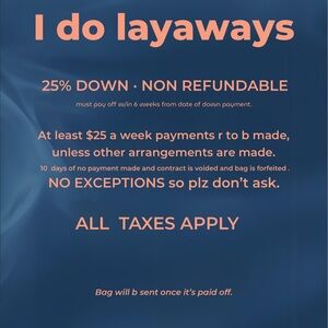 Blue and Pink Layaway Policy Poster